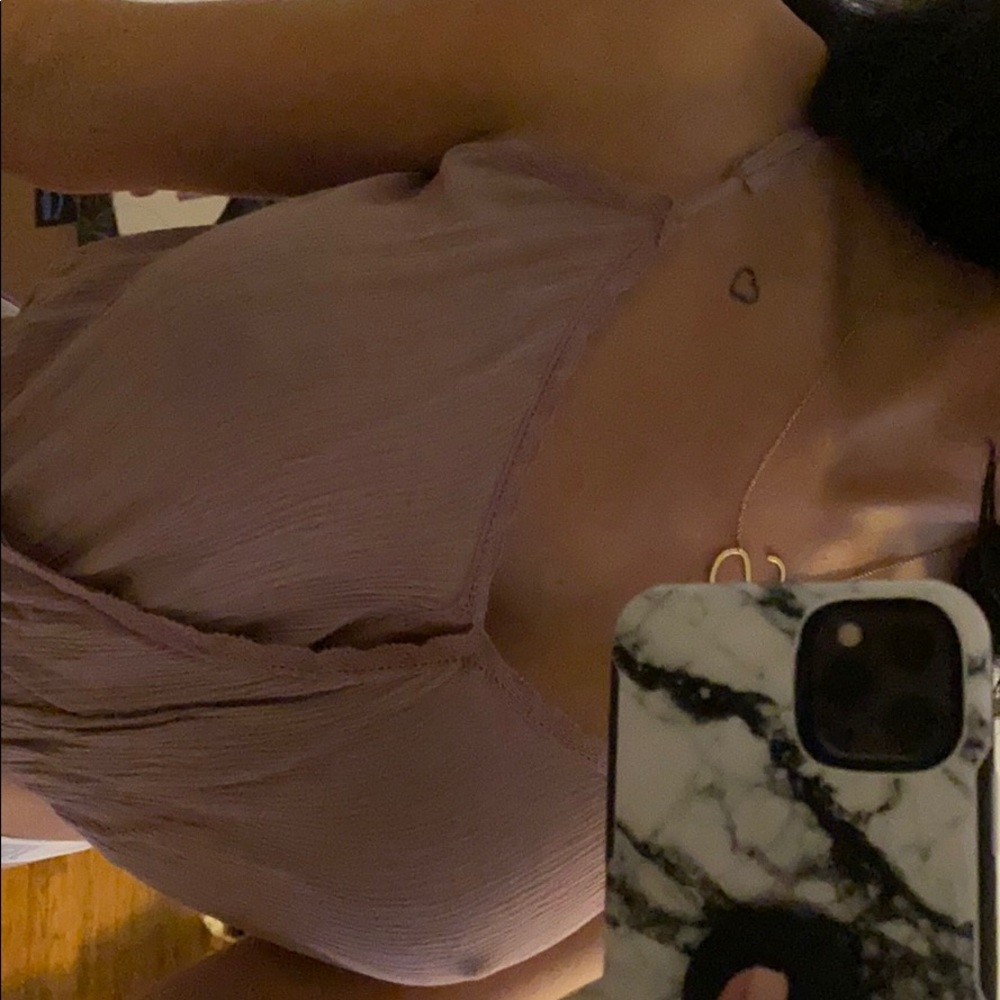 Pink cropped top LA hearts brand